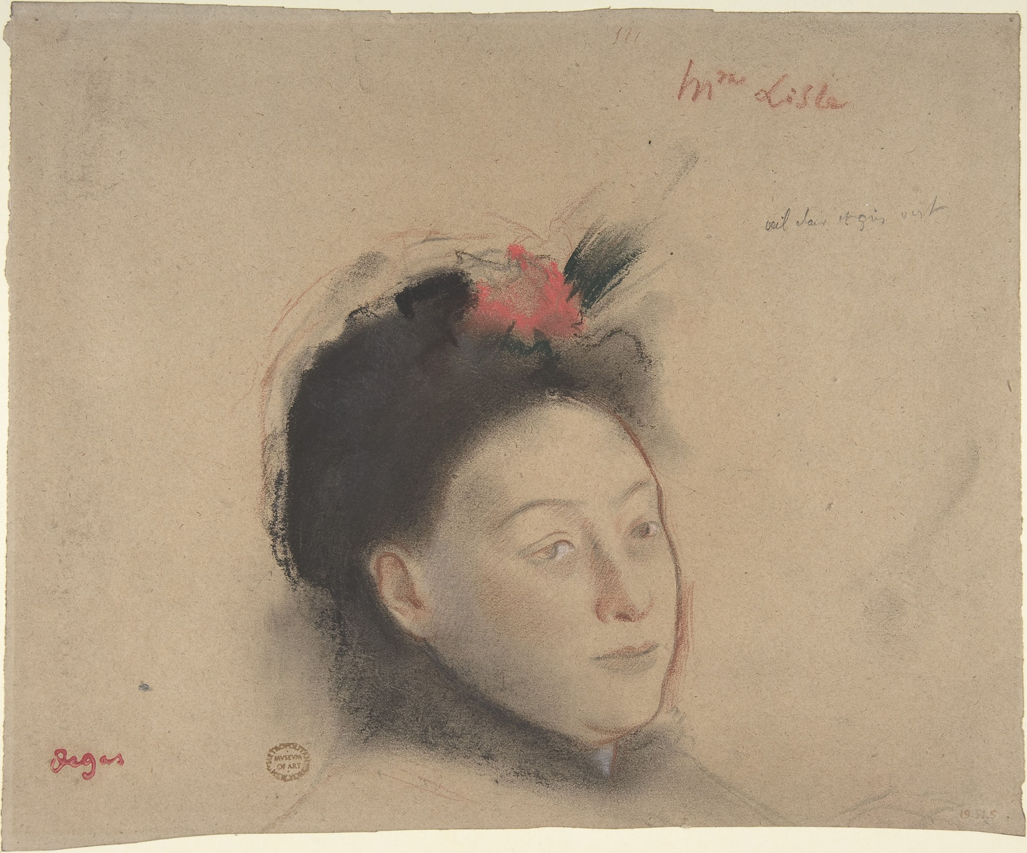 Эдгар Дега портрет Ив Гобийяр (1869)